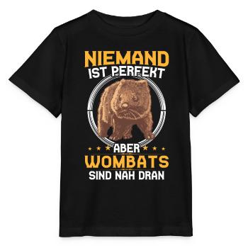 Wombat is perfect Australia marsupial - Stanley/Stella MINI CREATOR Kids’ T-Shirt - black - Front - Mikhail (115cm)
