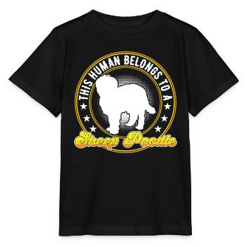 Ich gehöre meinem Schafpudel Altdeutscher Hütehund - Stanley/Stella Kinder T-Shirt MINI CREATOR  - Schwarz - Vorne - Mikhail (115cm)