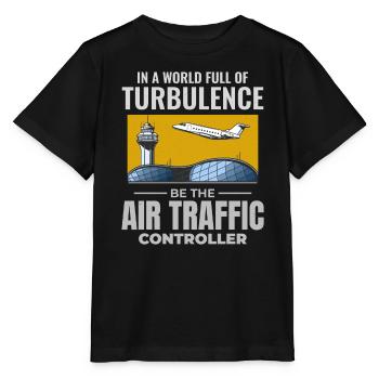 Contrôleur de la circulation aérienne ATC Aviation Humour Avion - T-shirt bio MINI CREATOR Stanley/Stella Enfant - noir - Devant - Mikhail (115cm)