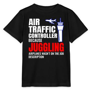 Contrôleur de la circulation aérienne ATC Aviation Humour Avion - T-shirt bio MINI CREATOR Stanley/Stella Enfant - noir - Devant - Mikhail (115cm)