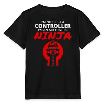 Contrôleur aérien Ninja ATC Aviation Humour - T-shirt bio MINI CREATOR Stanley/Stella Enfant - noir - Devant - Mikhail (115cm)