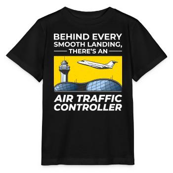 Contrôleur de la circulation aérienne ATC Aviation Humor Flight - T-shirt bio MINI CREATOR Stanley/Stella Enfant - noir - Devant - Mikhail (115cm)