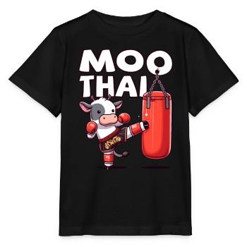 Muay Thai Boxing, Thai Boxing Kickboxen, Moo Thai - Stanley/Stella Kinder T-Shirt MINI CREATOR  - Schwarz - Vorne - Mikhail (115cm)