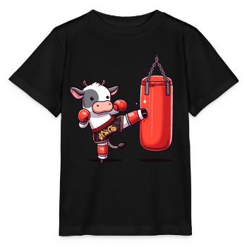 Muay Thai Boxing, Thai Boxing Kickboxen Kickboxer - Stanley/Stella Kinder T-Shirt MINI CREATOR  - Schwarz - Vorne - Mikhail (115cm)