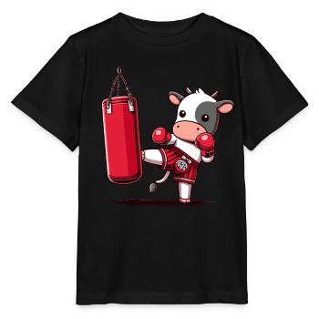 Muay Thai Boxing, Thai Boxing Kickboxen Kickboxer - Stanley/Stella Kinder T-Shirt MINI CREATOR  - Schwarz - Vorne - Mikhail (115cm)