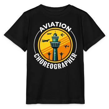 Contrôleur de la circulation aérienne ATC Aviation Humour Avion - T-shirt bio MINI CREATOR Stanley/Stella Enfant - noir - Devant - Mikhail (115cm)