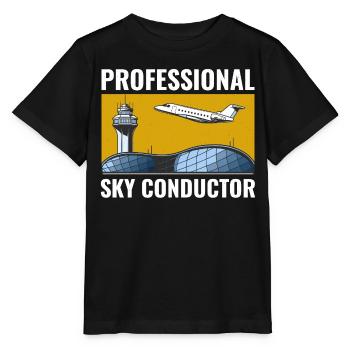 Contrôleur de la circulation aérienne ATC Aviation Humour Avion - T-shirt bio MINI CREATOR Stanley/Stella Enfant - noir - Devant - Mikhail (115cm)