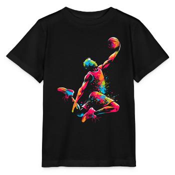 Basketball basketball players, colorful, basketball players - Stanley/Stella MINI CREATOR Kids’ T-Shirt - black - Front - Mikhail (115cm)