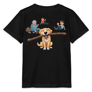 Vertrauen Sie niemals einem Hund mit einem Stock - Stanley/Stella Kinder T-Shirt MINI CREATOR  - Schwarz - Vorne - Mikhail (115cm)