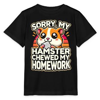 Hamster, Hausaufgaben, Lustiger Hamster - Stanley/Stella Kinder T-Shirt MINI CREATOR  - Schwarz - Vorne - Mikhail (115cm)