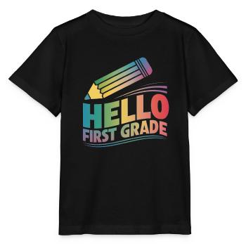 Hello First Grade - Stanley/Stella MINI CREATOR Kids’ T-Shirt - black - Front - Mikhail (115cm)
