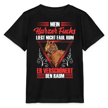 Harz fox is not lazy Old German herding dog - Stanley/Stella MINI CREATOR Kids’ T-Shirt - black - Front - Mikhail (115cm)