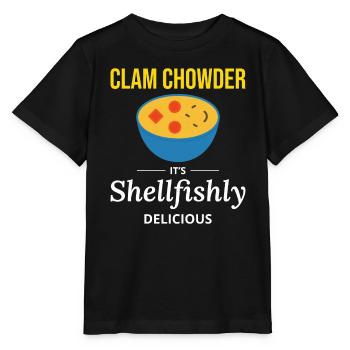 Chaudrée de palourdes, crustacés, soupe de fruits de mer hilarante - T-shirt bio MINI CREATOR Stanley/Stella Enfant - noir - Devant - Mikhail (115cm)