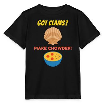 Chaudrée de palourdes, crustacés, soupe de fruits de mer hilarante - T-shirt bio MINI CREATOR Stanley/Stella Enfant - noir - Devant - Mikhail (115cm)