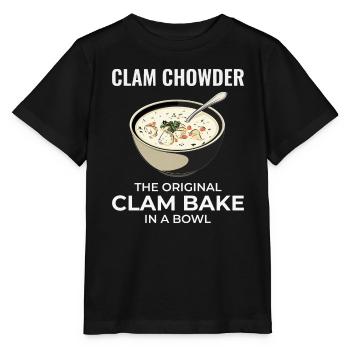 Chaudrée de palourdes, crustacés, soupe de fruits de mer hilarante - T-shirt bio MINI CREATOR Stanley/Stella Enfant - noir - Devant - Mikhail (115cm)