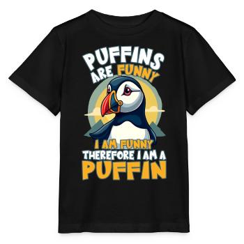 Papageientaucher, Papageientaucher sind lustig - Stanley/Stella Kinder T-Shirt MINI CREATOR  - Schwarz - Vorne - Mikhail (115cm)