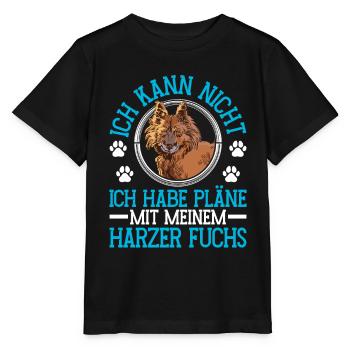 Harz Fox Plans with Old German Herding Dog - Stanley/Stella MINI CREATOR Kids’ T-Shirt - black - Front - Mikhail (115cm)