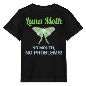 Luna Motte Nachtaktives Tier Insektensammler - Stanley/Stella Kinder T-Shirt MINI CREATOR  - Schwarz - Vorne - Mikhail (115cm)