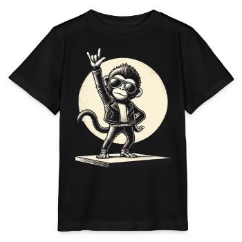 Rock, Rocker, Musique rock, Heavy metal, Rock Hand - T-shirt bio MINI CREATOR Stanley/Stella Enfant - noir - Devant - Mikhail (115cm)