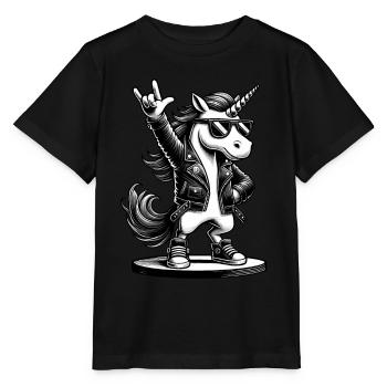 Rock, Rocker, Musique rock, Heavy metal, Rock Hand - T-shirt bio MINI CREATOR Stanley/Stella Enfant - noir - Devant - Mikhail (115cm)