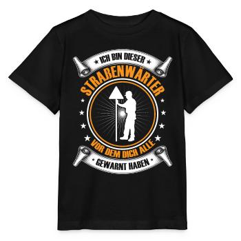 Agent de route Je suis cet agent d’autoroute - T-shirt bio MINI CREATOR Stanley/Stella Enfant - noir - Devant - Mikhail (115cm)