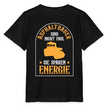 Les constructeurs d’asphalte ne sont pas des constructeurs de routes paresseux - T-shirt bio MINI CREATOR Stanley/Stella Enfant - noir - Devant - Mikhail (115cm)