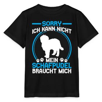 Schafpudel braucht mich Altdeutscher Hütehund - Stanley/Stella Kinder T-Shirt MINI CREATOR  - Schwarz - Vorne - Mikhail (115cm)