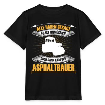 Asphalt construction is impossible Road construction - Stanley/Stella MINI CREATOR Kids’ T-Shirt - black - Front - Mikhail (115cm)