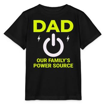 Electrician Dad: Family’s Power Source - Stanley/Stella MINI CREATOR Kids’ T-Shirt - black - Front - Mikhail (115cm)