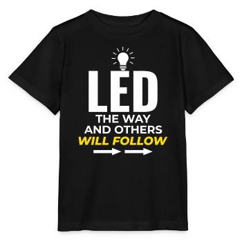 Elektriker: LED der Weg, andere inspirieren - Stanley/Stella Kinder T-Shirt MINI CREATOR  - Schwarz - Vorne - Mikhail (115cm)