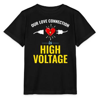 Electrician Valentine: High Voltage Love - Stanley/Stella MINI CREATOR Kids’ T-Shirt - black - Front - Mikhail (115cm)