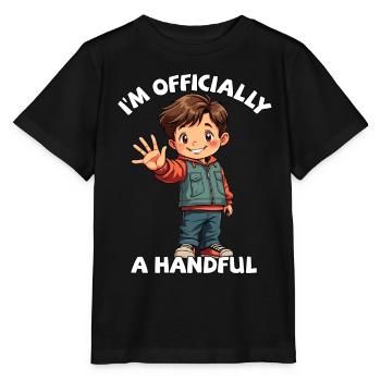 5 Birthday Boy Officially A Handful - Stanley/Stella MINI CREATOR Kids’ T-Shirt - black - Front - Mikhail (115cm)