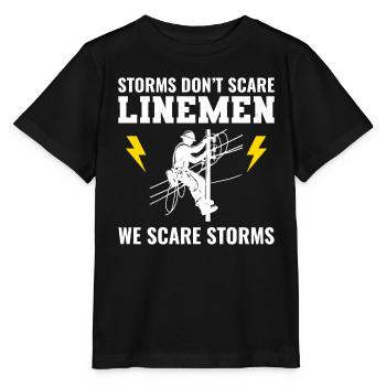 Linemen stürmen furchtloses Stromnetz Elektrizität - Stanley/Stella Kinder T-Shirt MINI CREATOR  - Schwarz - Vorne - Mikhail (115cm)