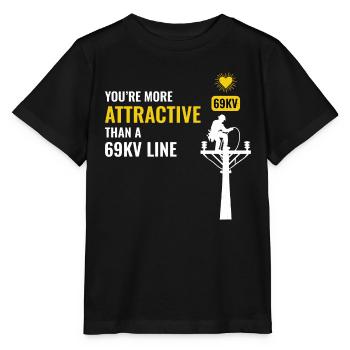 Lineman Valentine 69kV Line Attraction Humor Liebe - Stanley/Stella Kinder T-Shirt MINI CREATOR  - Schwarz - Vorne - Mikhail (115cm)