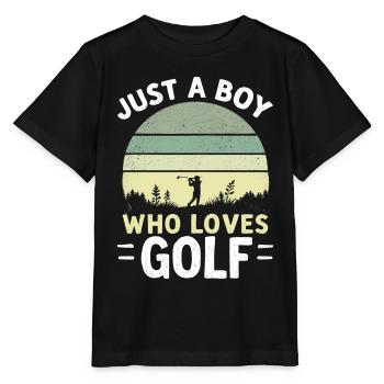Golf, Golfer, Golfer, Golfer, Boy - Stanley/Stella MINI CREATOR Kids’ T-Shirt - black - Front - Mikhail (115cm)