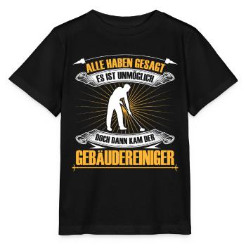 Building cleaner is impossible window cleaner - Stanley/Stella MINI CREATOR Kids’ T-Shirt - black - Front - Mikhail (115cm)