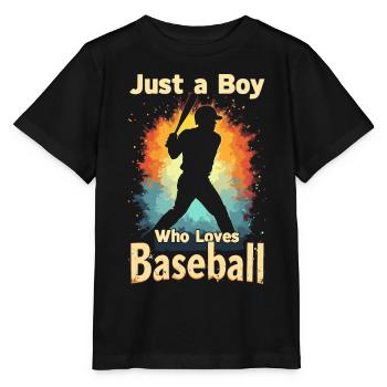 Baseball, Joueur De Baseball, Garçon, Joueur De Baseball - T-shirt bio MINI CREATOR Stanley/Stella Enfant - noir - Devant - Mikhail (115cm)