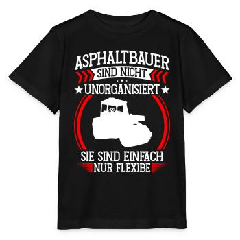 Le constructeur d’asphalte n’est pas désorganisé Construction de routes - T-shirt bio MINI CREATOR Stanley/Stella Enfant - noir - Devant - Mikhail (115cm)