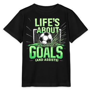Soccer, Soccer Player, Soccer Player Boy - Stanley/Stella MINI CREATOR Kids’ T-Shirt - black - Front - Mikhail (115cm)