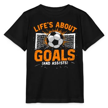 football, joueur de football, joueur de football garçon - T-shirt bio MINI CREATOR Stanley/Stella Enfant - noir - Devant - Mikhail (115cm)