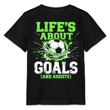 Soccer, Soccer Player, Soccer Player Boy - Stanley/Stella MINI CREATOR Kids’ T-Shirt - black - Front - Mikhail (115cm)