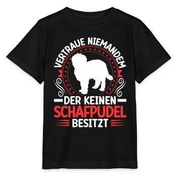 Schafpudel Ich besitze einen Hütepudel - Stanley/Stella Kinder T-Shirt MINI CREATOR  - Schwarz - Vorne - Mikhail (115cm)
