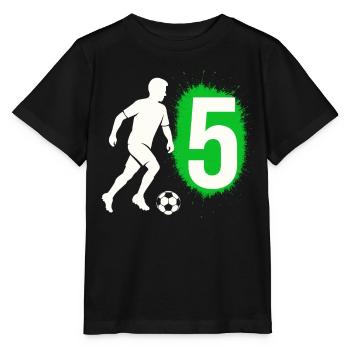 5th Birthday, 5 Year Old Boy, 5 Football - Stanley/Stella MINI CREATOR Kids’ T-Shirt - black - Front - Mikhail (115cm)