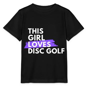 Dieses Mädchen liebt Discgolf - Stanley/Stella Kinder T-Shirt MINI CREATOR  - Schwarz - Vorne - Mikhail (115cm)