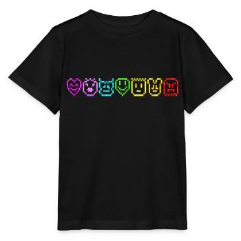 Lustige Emotionen Regenbogenfarbe Emoticon - Stanley/Stella Kinder T-Shirt MINI CREATOR  - Schwarz - Vorne - Mikhail (115cm)