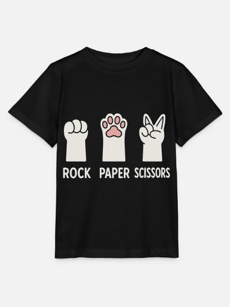 Rock Paper Scissors Katzen Pfoten - Stanley/Stella Kinder T-Shirt MINI CREATOR - Schwarz