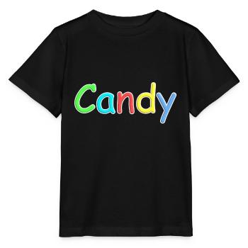 Candy Candy font in colorful - Stanley/Stella MINI CREATOR Kids’ T-Shirt - black - Front - Mikhail (115cm)