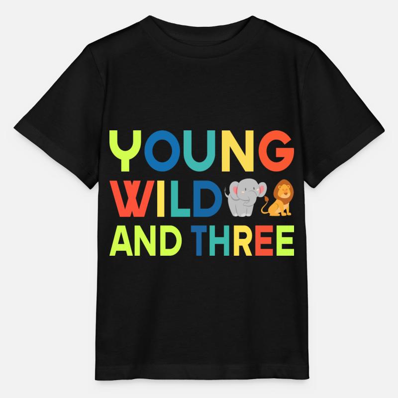 Young wild and three,Birthday - Stanley/Stella Kinder T-Shirt MINI CREATOR  - Schwarz