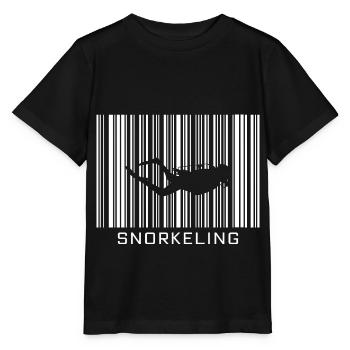 Schnorcheln Hobby mit Barcode - Stanley/Stella Kinder T-Shirt MINI CREATOR  - Schwarz - Vorne - Mikhail (115cm)