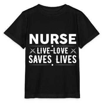 Infirmière En direct Love Sauve des vies Drôle - T-shirt bio MINI CREATOR Stanley/Stella Enfant - noir - Devant - Mikhail (115cm)